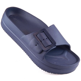 Pantuflas de mujer con plataforma de espuma y hebilla, azul marino Big Star NN274A665 1