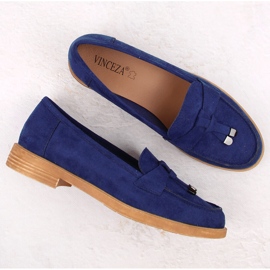 Zapatos tacón bajo mujer Vinceza ante azul 7