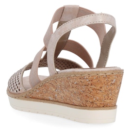 Sandalias slip-on de mujer cómodas con cuña, oro rosa Remonte R6265-31 dorado 15