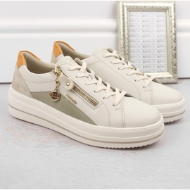 Deportivas mujer cómodas piel beige Remonte D1C01-81 11