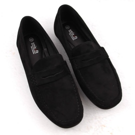 News Zapatos de ante, mocasines sin cordones para hombre, negro Unisoft 7710 5