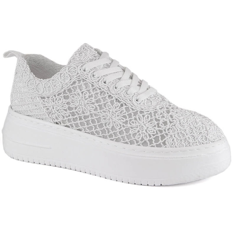 Zapatos de mujer blancos con cordones y plataforma T.Sokolski W503 1