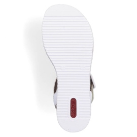 Sandalias combi mujer cómodas con velcro Rieker V3660-60 blanco 5