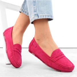 Mocasines mujer cómodos serraje fucsia Big Star NN274934 rosa 2