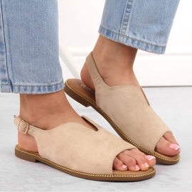 Sandalias planas mujer ante beige Potocki BF47305 7