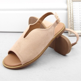 Sandalias planas mujer ante beige Potocki BF47305 3