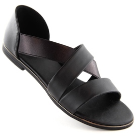 Sandalias slip-on de mujer con banda elástica, negro Jezzi 3882 1 Sandalias slip-on de mujer con banda elástica, negro Jezzi 3882 1