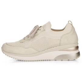 Deportivas mujer cómodas cuña beige Remonte D2406-60 4