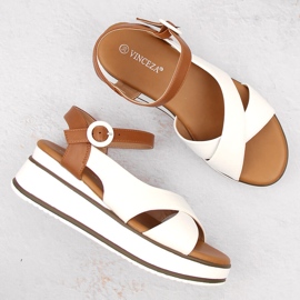 Sandalias cuña mujer blancas Vinceza 17350 blanco 6