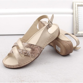 Sandalias mujer cómodas piel dorado Helios 134.27.102 7