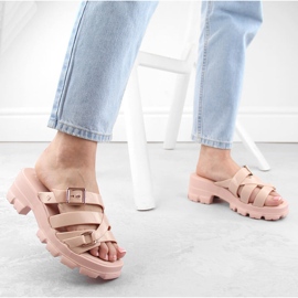Zapatillas de casa perfumadas de mujer cómodas con tacón nude Zaxy NN285044 rosado 3