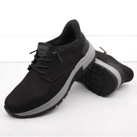 Zapatos de hombre cómodos de piel negros Rieker 11050-00 2