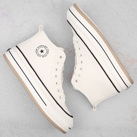 Zapatillas de mujer con plataforma, ligeramente aislantes, blancas Big Star OO274061 blanco 3