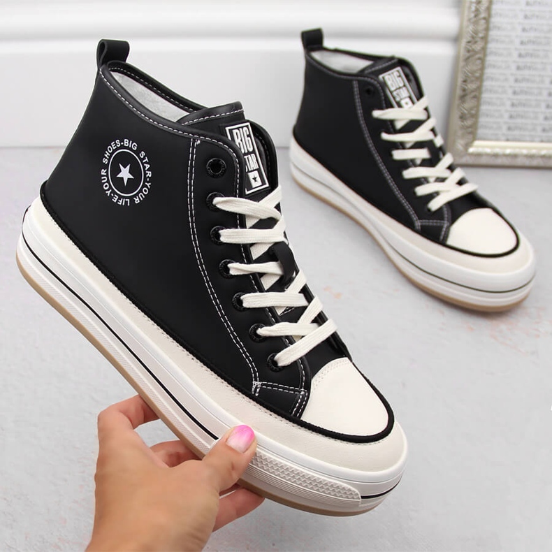 Zapatillas de mujer con plataforma, ligeramente aislantes, negras Big Star OO274062 negro 1