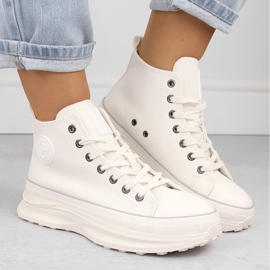 Deportivas de mujer con plataforma alta, blancas Big Star OO274064 blanco 6