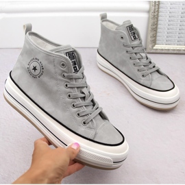 Zapatillas altas de mujer ligeramente aislantes grises Big Star OO274070 1