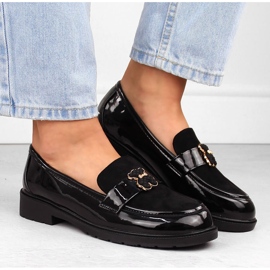 Mocasines de mujer con osito de peluche, negro S.Barski HY42-399A 6