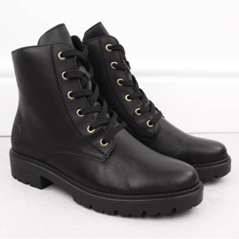 Botas de mujer cómodas de piel con aislamiento negro Rieker Z2841-00 13