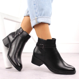 Botas aislantes de tacón alto para mujer, negras Potocki 12280 negro 4