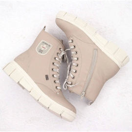Botines de mujer obreros impermeables beige Rieker X3410-20 10