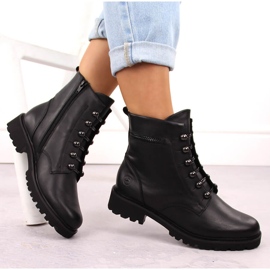 Botas aislantes de piel para mujer, negras Remonte D8670-01 negro 12