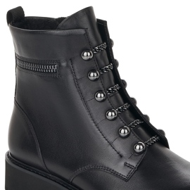 Botas aislantes de piel para mujer, negras Remonte D8670-01 negro 7