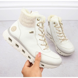 Botas deportivas aislantes para mujer, blancas, Rieker M6010-80 blanco 9