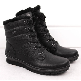 Botas de mujer de piel con aislamiento negro Remonte R8480-01 8