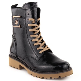 Botas de mujer charol negro Remonte D8663-00 12