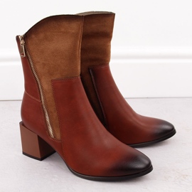 Botines de mujer aislantes de tacón marrón Jezzi ASA217-9 5