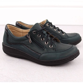 Zapatos cómodos mujer piel verde Helios 411 2