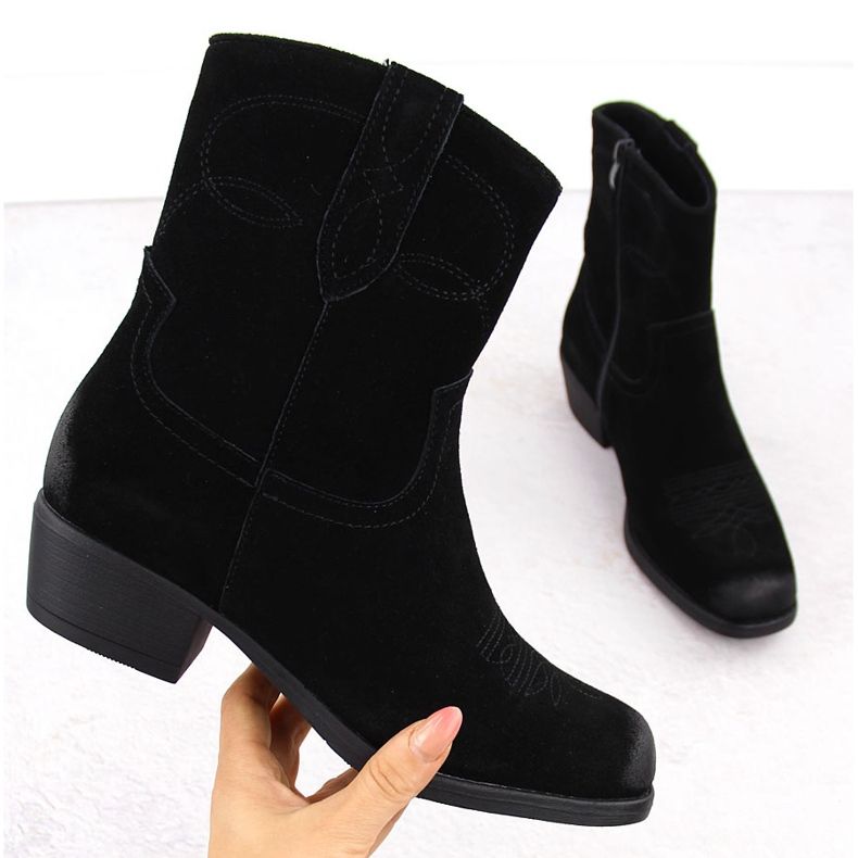 Botas cowboy mujer piel negro Sergio Leone BT284-S 1