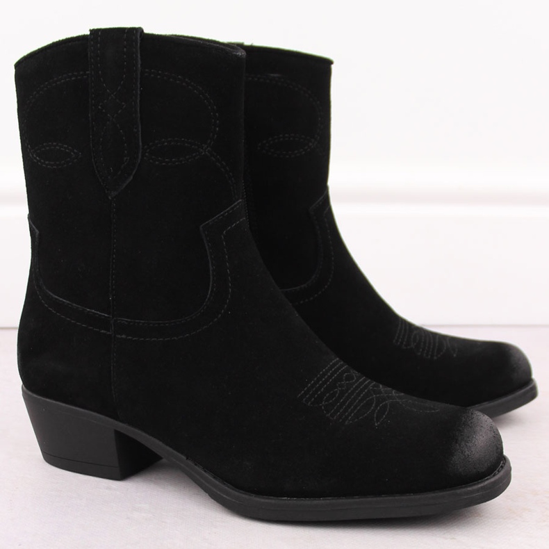 Botas cowboy mujer piel negro Sergio Leone BT284-S 2
