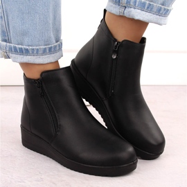 Botines de mujer cómodos y elevados negros Filo Donna Z24-37 5