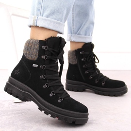 Botas de mujer de piel con pinchos, negro Rieker X8200-00 10
