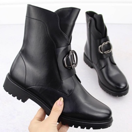 Botas aislantes de mujer con decoración, negras Potocki 12441 negro 1