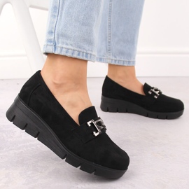 Zapatos cuña mujer negros Potocki 12490 5