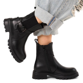 Botines de mujer de piel con hebilla negro Sergio Leone TR719-S 14