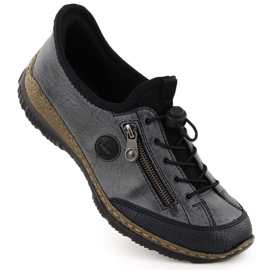 Zapatos slip-on mujer azul marino Rieker N3267-14 7