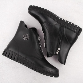 Botines de mujer de piel negra con plataforma y adornos, Filippo DBT6360 negro 4