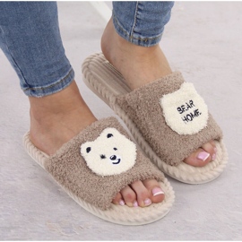 Zapatillas de estar por casa de mujer con osito beige Unisoft 6646 6