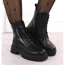 Botines aislantes para marroquinería con remaches para mujer, negro Big Star OO274A255 6