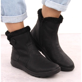 Botas de invierno de mujer con pelo, negras Rieker Z0080-00 negro 6