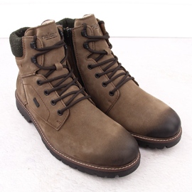 Botas de montaña impermeables de piel para hombre, con aislamiento marrón Rieker F3612-24 5