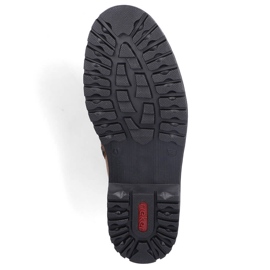 Botas de montaña impermeables de piel para hombre, con aislamiento marrón Rieker F3612-24 12