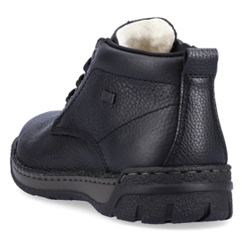Botines de piel impermeables, zapatos de hombre con aislamiento, negro Rieker B0347-00 10