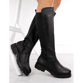 Botas aislantes de piel para mujer, negras Rieker Z9158-00 negro 2