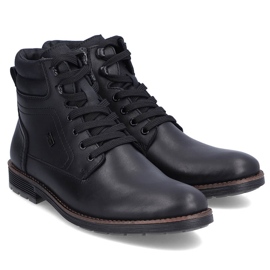 Botines de piel impermeables, zapatos de hombre con aislamiento, negro Rieker F4544-00 1