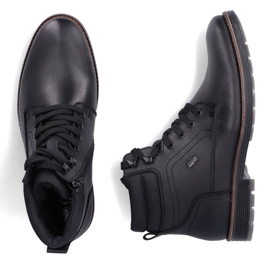 Botines de piel impermeables, zapatos de hombre con aislamiento, negro Rieker F4544-00 2