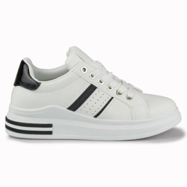 Calzado deportivo mujer, zapatillas con plataforma, blanco AD-732W/B 5
